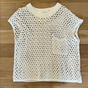 Cream Knit Sleeveless Top